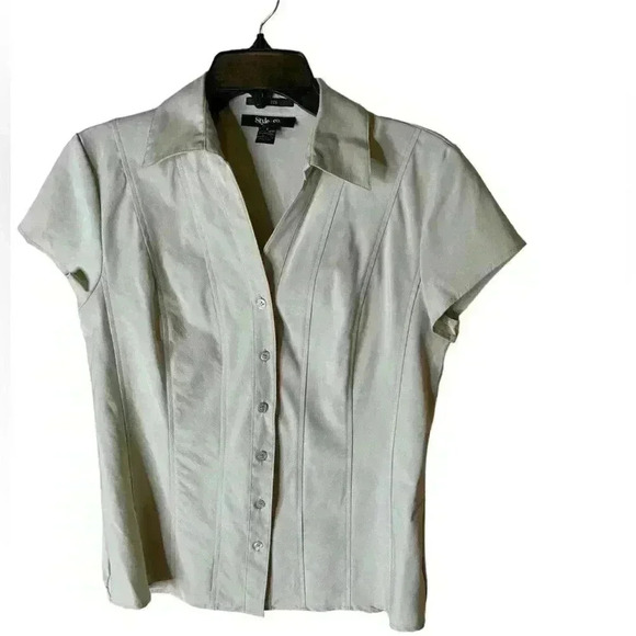 Style & Co. Women's Blouse Short Sleeves Size Small Stretch Top - Picture 3 of 5